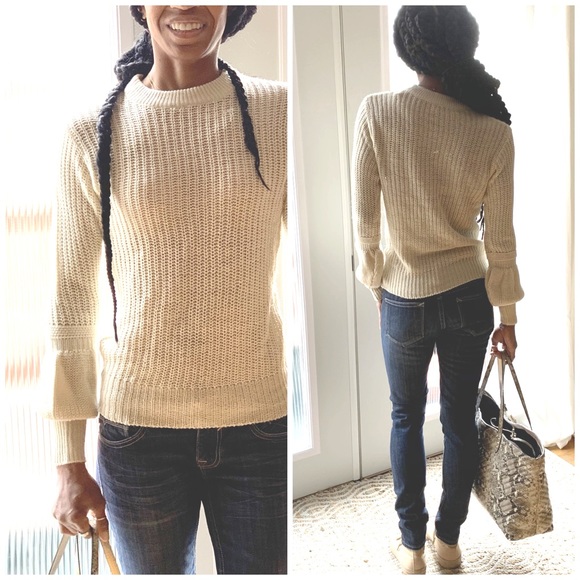 CAYDENCE BLACK BUBBLE ACCENT SLEEVE KNIT SWEATER - Picture 7 of 7